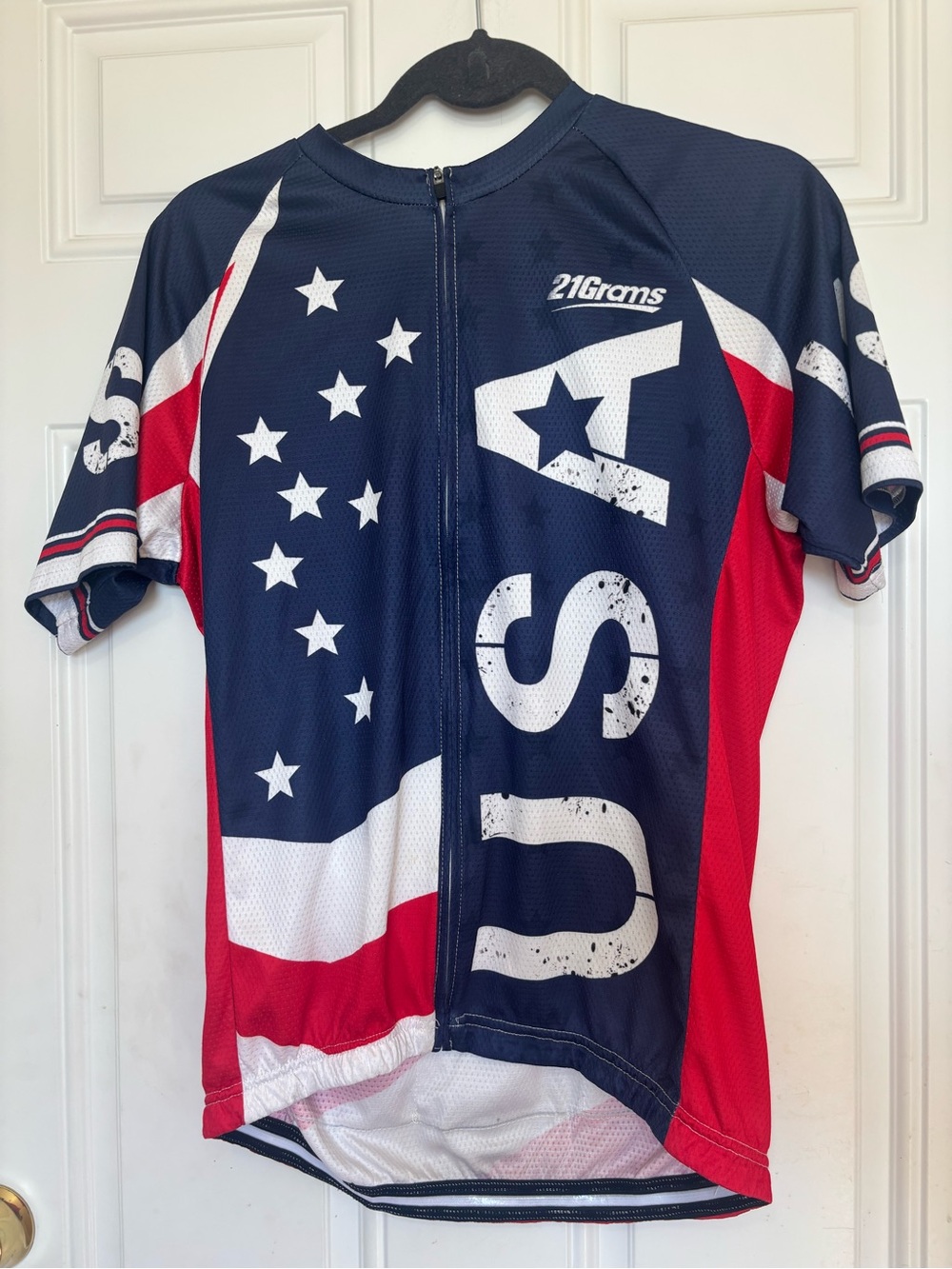 Men's USA Flag Cycling Jersey - Navy/Red/White